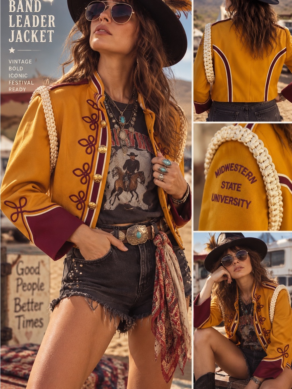 Vintage Midwestern Marching Band Leader Jacket.